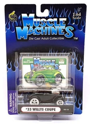 Muscle Machines 1/64 Scale 71161 03-12 - 1933 Willys Coupe - Black - Image 1 of 4
