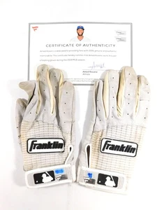 2019 Signed Amed Rosario Game-Used White Franklin Batting Gloves #AA0054230 - Picture 1 of 4