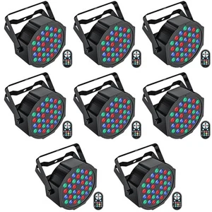 8 PCS RGB LED Stage Light, 72W Par Can Light DMX 7CH with Remote Control - Picture 1 of 5
