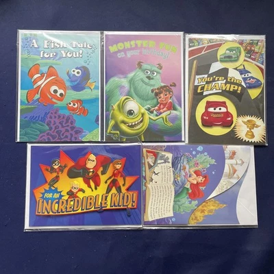 Disney поздравительные открытки лот из 5 вырез и 3D монстров inc невероятные автомобили Немо  - Изображение 1 из 4