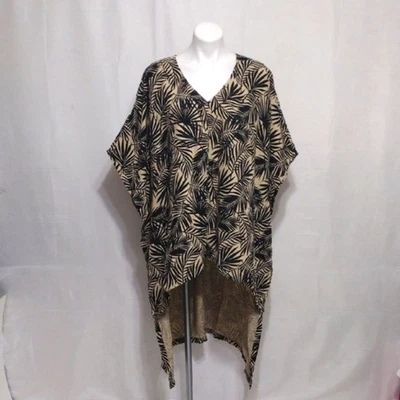 G by Giuliana Plus Sz 1X Linen Blend High Low Kaftan Tunic Top Vacay Resortwear - Image 1 of 4