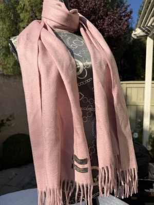 "Bufanda N. Peal London cachemir rosa claro flecos grande 75"" con caja original" Foto 1 de 4
