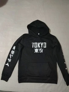 TOKYO Hoodie Schwarz Kapuzenpullover Herren M Streetwear Japan Print Unisex - Bild 1 von 20