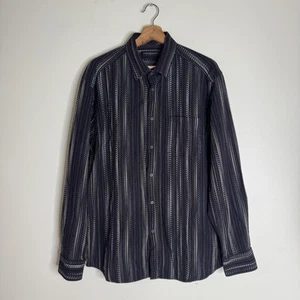 vtg Jhane Barnes Shirt Mens XL Silk Blend Striped Button Up Pocket Dress Casual - Picture 1 of 10