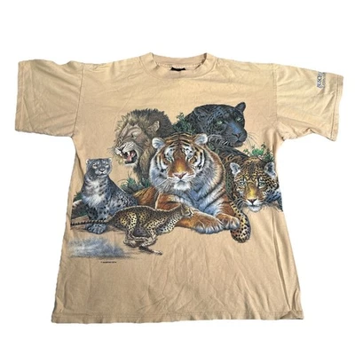 Camiseta De Colección Habitat Big Cat Safari León Pantera Talla M Hecha en EE. UU. Puntada Única Foto 1 de 4