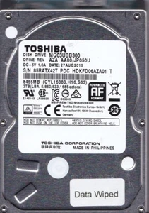 Toshiba MQ03UBB300 AZA AA00/JP050U HDKFD06AZA01 T 3TB AUG/2015 USB 3. 2.5 B20-04 - Picture 1 of 5