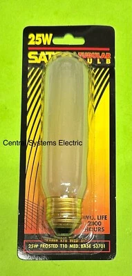25 FROSTED T10 STANDARD BASE APPLIANCE LIGHT BULB TUBULAR - Image 1 of 2