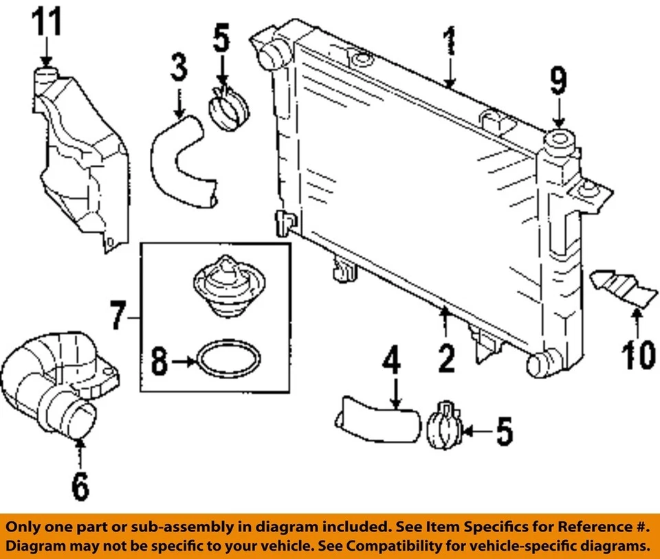 Componentes del radiador de refrigeración calibre 06-23 CHRYSLER OEM 52028466AB Foto 1 de 1
