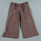 LUCY Cargo Carpi Pants Womens Small Brown Wide Leg Belted Flat Front Mid Rise