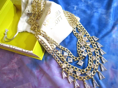 Kendra Scott Blair Declaración Collar Dorado Multi-Hebra Nuevo con Etiquetas con Bolsa y CAJA Foto 1 de 4