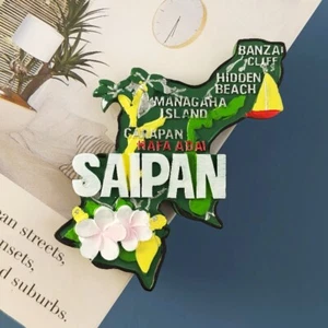 Imán de nevera Saipán pegatina de refrigerador decoración del hogar resina EE. UU. regalo de recuerdo - Imagen 1 de 4
