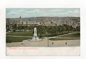 GB KEVII Plymouth from the hoe & Armada memori postcard 1905 posted Saltash 1/2d - Picture 1 of 3