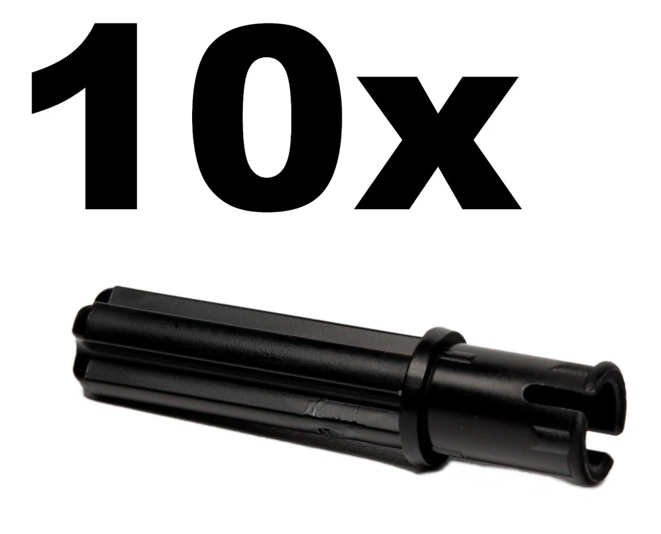 NEW LEGO - Technic - Pins - Axle/Pin L3 Friction Ridges Lengthwise Black x 10 - Image 1 of 1