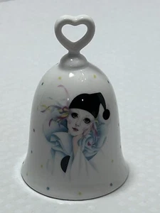 Vintage Chatillon Fine Porcelaine Pierrot Mime Clown Bell  - Picture 1 of 10