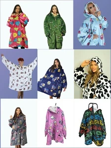 Women's Oversized Hoodie Blanket Cozy Fleece Wearable Blanket Winter One Size - Picture 1 of 42