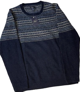 G.H. Maglione donna Bass & Co. XL blu grigio nuovo con etichette nylon lana e cotone - Foto 1 di 9