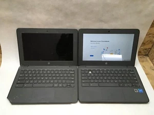 Lot of 2 HP Chromebook 11 G6 EE Celeron 4 GB Ram 32 GB Storage Power Issues- FT - Zdjęcie 1 z 5