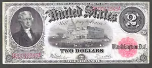 1917 $2 LEGAL TENDER NOTE ~ CAPITOL & JEFFERSON ~ NICE VERY FINE-EXTRA FINE - Picture 1 of 3
