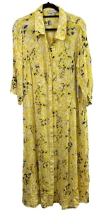Woman Within Maxi Dress 18W Yellow Floral Print Cottage Core NWT - Picture 1 of 11