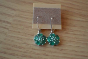 2.60ct AAAA Kagem Zambian Emerald Earrings Platinum over Sterling Silver ~ Nice - Picture 1 of 7