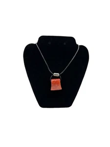 SILPADA Sterling Silver Chunky Sponge Coral Pendant Leather Cord Necklace - Picture 1 of 5