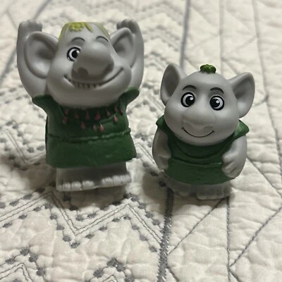 Bonecos de ação Frozen Stone Troll Cake Topper 2" - 2.75" Disney cinza lote de 2 - Imagem 1 de 4