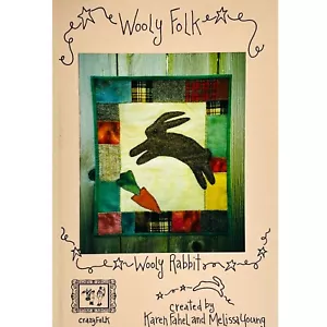 Wooly Rabbit Quilt PATTERN Wooly Folk by CrazyFolk Karen Fahel and Melissa Young - Picture 1 of 7