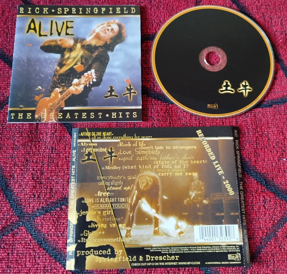 RICK SPRINGFIELD ** The Greatest Hits: Alive ** 2001 USA CD - Image 1 of 1