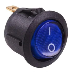 10pcs Rocker switch ON-OFF Ø19.8mm 6A/250V, fixed, 3pins. SPST blue - Picture 1 of 1