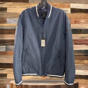 A|X ARMANI EXCHANGE Men's Standing Collar Long Sleeve Full Zip  Jacket Blue - Picture 1 of 4