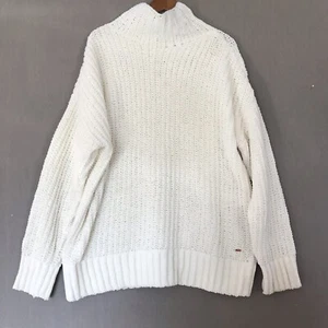 Victoria’s Secret Pink Knit Sweater Sz M Medium Turtleneck Soft White Cozy - Picture 1 of 11