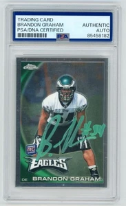 Brandon Graham Eagles signiert 2010 Topps Chrome ROOKIE Football Karte PSA Autogramm - Bild 1 von 2