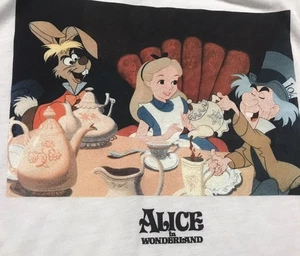 New No Tags Woman's Disney Alice In Wonderland M White T Shirt - Picture 1 of 5