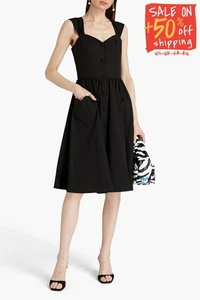 RRP €750 MOSCHINO A-Line Dress IT44 US8 UK12 L Black Sweetheart Made in Italy - Picture 1 of 6