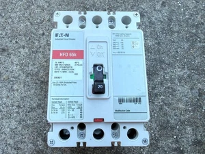 Eaton HFD3020BP10 20A 20 Amp HFD 65K 3 Pole 600V Circuit Breaker Cutler Hammer - Bild 1 von 7