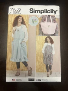 Simplicity- S9805 - Misses' Pinafore Aprons and Tote - Picture 1 of 1