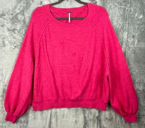 Free People Large Pullover Found My Friend Bouclé Pulli Rosa Bommel 3D Strick - Bild 1 von 9