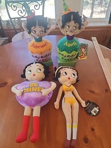 Lote de 4 muñecas de peluche coleccionables BETTY BOOP 2 cumpleaños fiesta febrero abril - Imagen 1 de 19