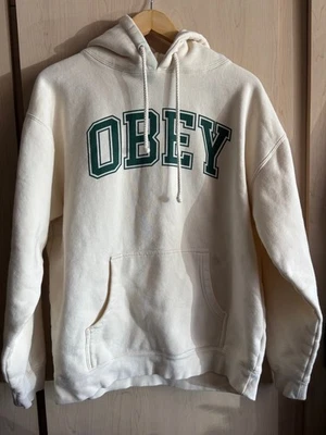 Sudadera con Capucha Obey Worldwide Talla Grande L Crema Sudadera con Capucha Ropa de Calle *Manchas Foto 1 de 4