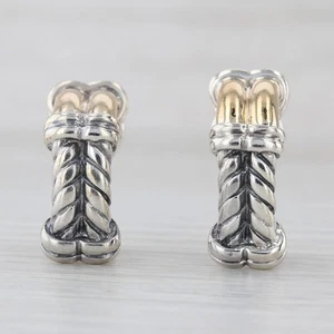 Jonah Grossbardt Drop Earrings Sterling Silver 18k Gold Omega Backs - Picture 1 of 7