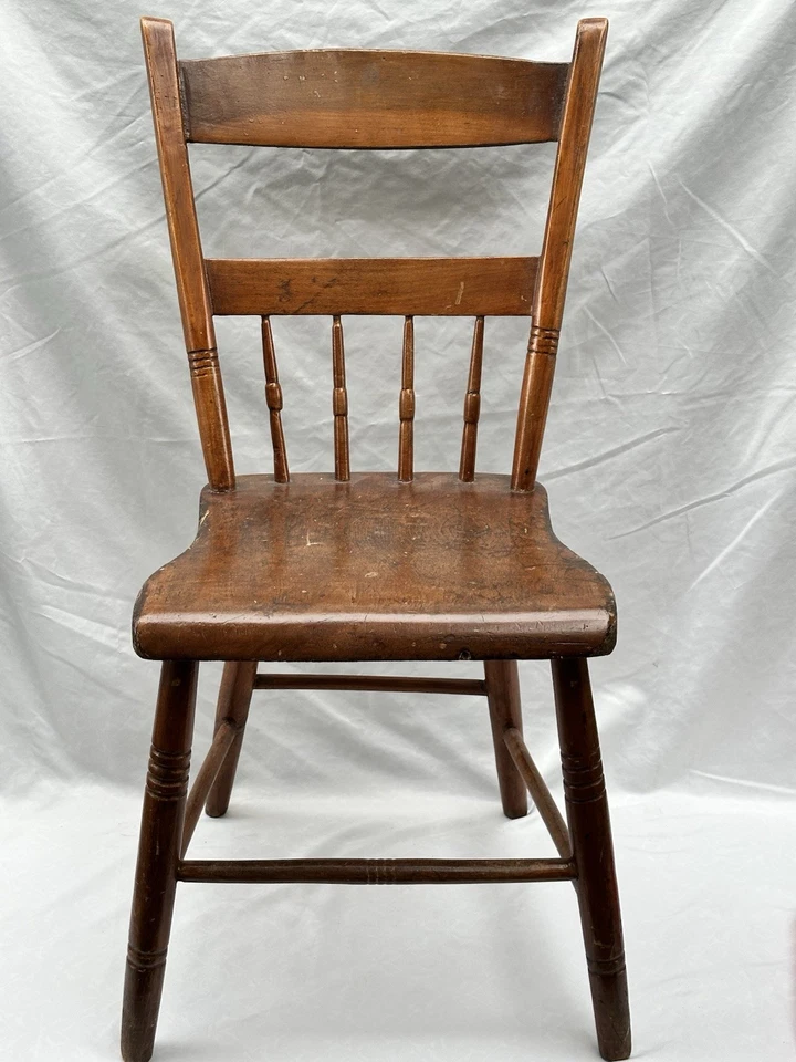 Silla de escritorio de tablón macizo de arce de mediados a finales de 1800 hecha a mano Foto 1 de 4