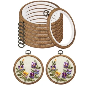 5inch Embroidery Hoops, 10Pieces Imitated Wood Circle Frame Cross Stitch Hoop... - Picture 1 of 8