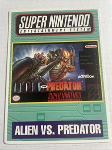 SNES Alien VS. Predator VIDPRO Card Toys R Us Display Card Promo - Picture 1 of 2