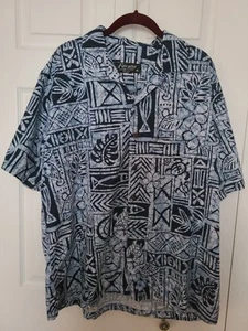 Camisa Favant Hawaiana Botón Azul Tropical Playa Hecha en Hawai EE. UU. XL Algodón - Imagen 1 de 5