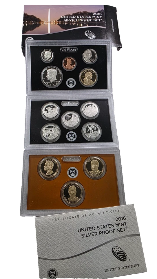 2016 US Mint SILVER Proof 13-Coin Set w/ Box & COA - Image 1 of 1
