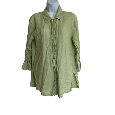 Blusa Jams World manga larga cuello abotonado 100% lino talla L como nueva Foto 1 de 4