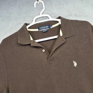 Polo de EE. UU. para Hombres 2XL Marrón Ultimate Piqué Alto Bajo Golf Tenis Preppy - Imagen 1 de 11