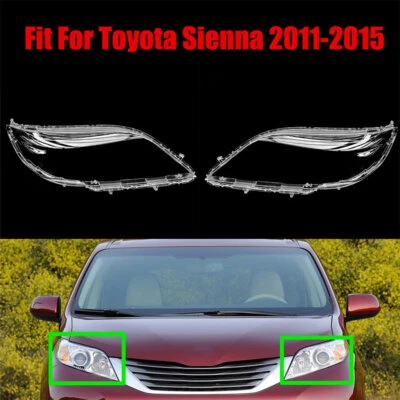 Cubierta de lente transparente para faro lateral izquierdo+derecho para Toyota Sienna 2011-2015 Foto 1 de 4
