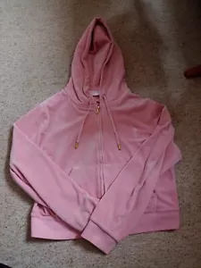 Juicy Couture Velour Baby Pink Hoodie Sports XL Women's Activewear - Picture 1 of 12