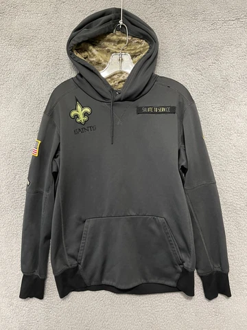 Nike NFL Therma-Fit New Orleans Saints Salute To Service Hoodie Sweater Medium Cover